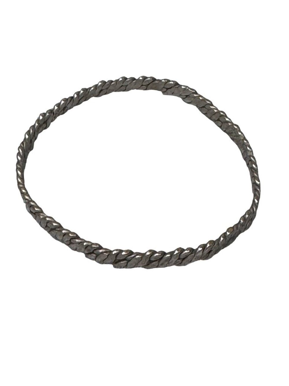 Vintage Hand Crafted Braided Twisted Sterling Silver Bangle Bracelet 8" 13.24g